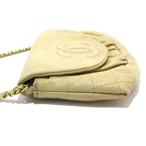 Auth CHANEL Half Moon Beige Calfskin Other Style Wallet Gold hardware - Picture 10 of 12